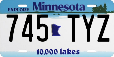 MN license plate 745TYZ