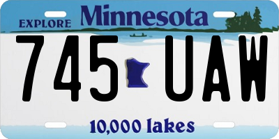 MN license plate 745UAW