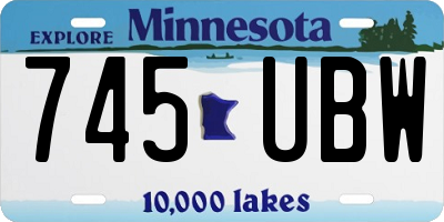 MN license plate 745UBW
