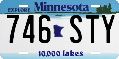 MN license plate 746STY