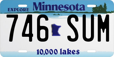 MN license plate 746SUM