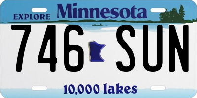 MN license plate 746SUN