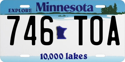 MN license plate 746TOA