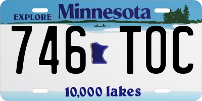 MN license plate 746TOC