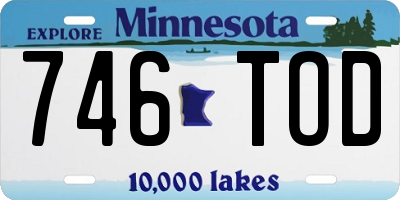 MN license plate 746TOD