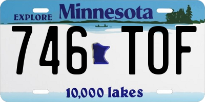 MN license plate 746TOF