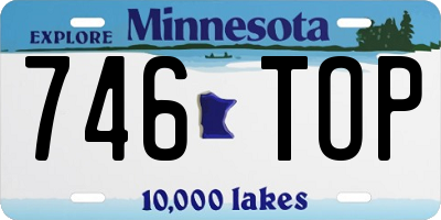 MN license plate 746TOP
