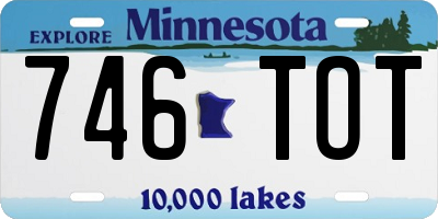 MN license plate 746TOT