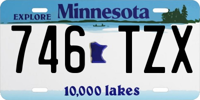 MN license plate 746TZX