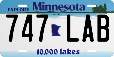 MN license plate 747LAB