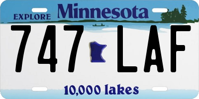 MN license plate 747LAF