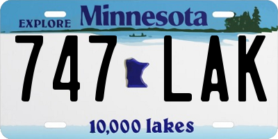 MN license plate 747LAK