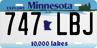 MN license plate 747LBJ