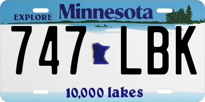 MN license plate 747LBK