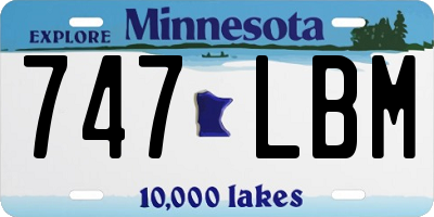 MN license plate 747LBM