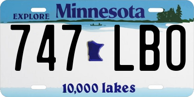 MN license plate 747LBO