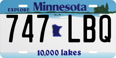 MN license plate 747LBQ