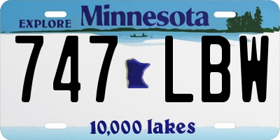 MN license plate 747LBW