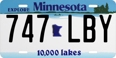 MN license plate 747LBY
