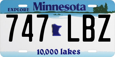 MN license plate 747LBZ