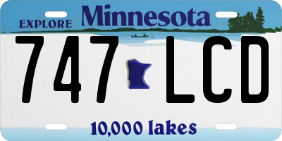 MN license plate 747LCD