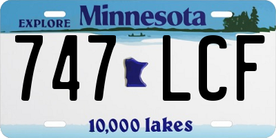 MN license plate 747LCF