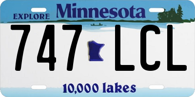 MN license plate 747LCL