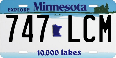 MN license plate 747LCM