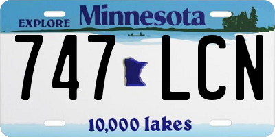 MN license plate 747LCN