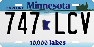 MN license plate 747LCV