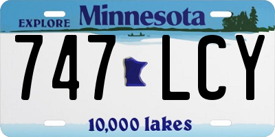 MN license plate 747LCY