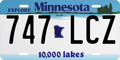MN license plate 747LCZ
