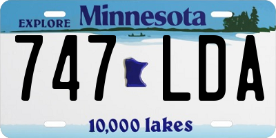 MN license plate 747LDA