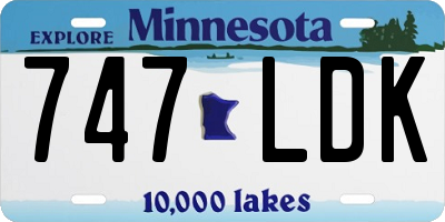 MN license plate 747LDK