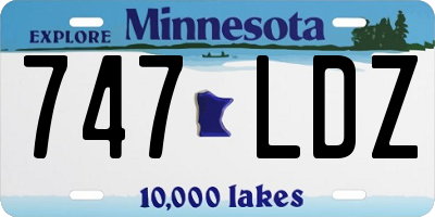 MN license plate 747LDZ