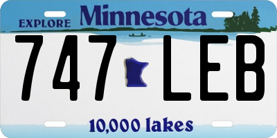 MN license plate 747LEB