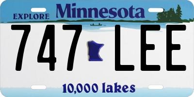 MN license plate 747LEE