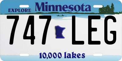 MN license plate 747LEG