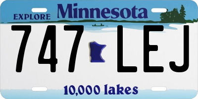 MN license plate 747LEJ