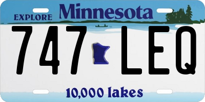 MN license plate 747LEQ