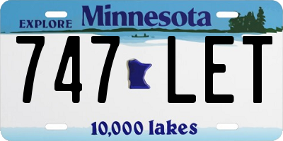 MN license plate 747LET