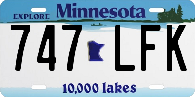 MN license plate 747LFK