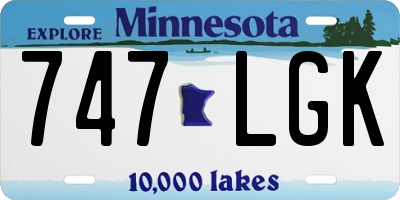 MN license plate 747LGK