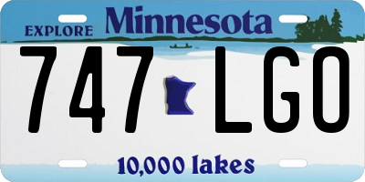 MN license plate 747LGO