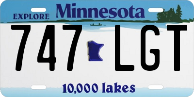MN license plate 747LGT