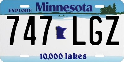 MN license plate 747LGZ