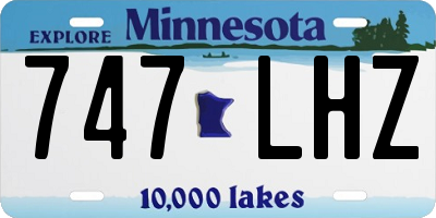 MN license plate 747LHZ