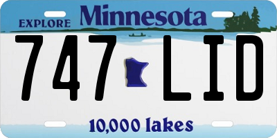 MN license plate 747LID