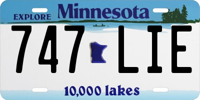 MN license plate 747LIE