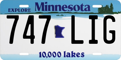 MN license plate 747LIG